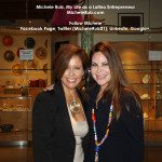 Two women posing for a picture in a store.