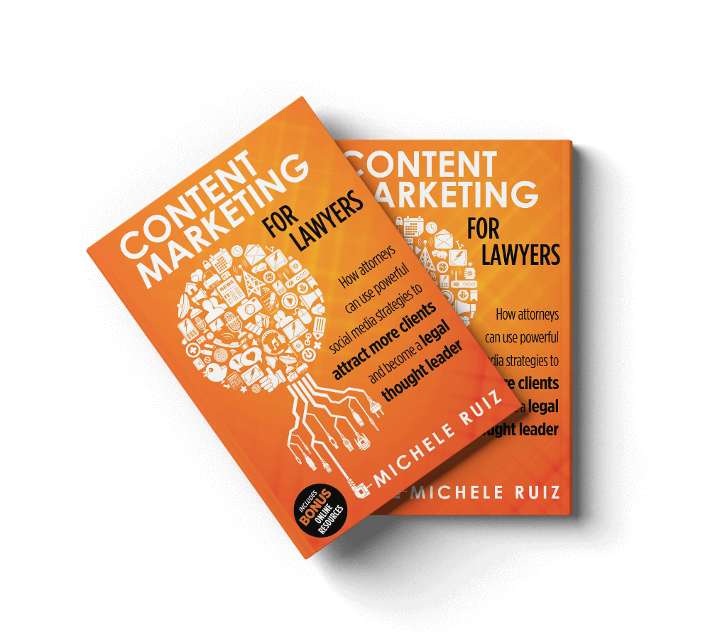 A book cover for content marketing for lawyers